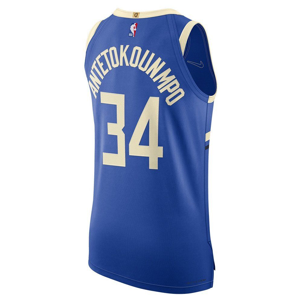 Баскетбольная джерси Nike NBA 2024/25 City Edition Authentic Milwaukee Bucks Giannis Antetokounmpo Jersey Blue
