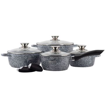 Набор посуды 9 предметов Ofenbach NB 100505 ковш 16 см; кастрюли 16 см; 20 см; 24 см; прихватки 2 шт.