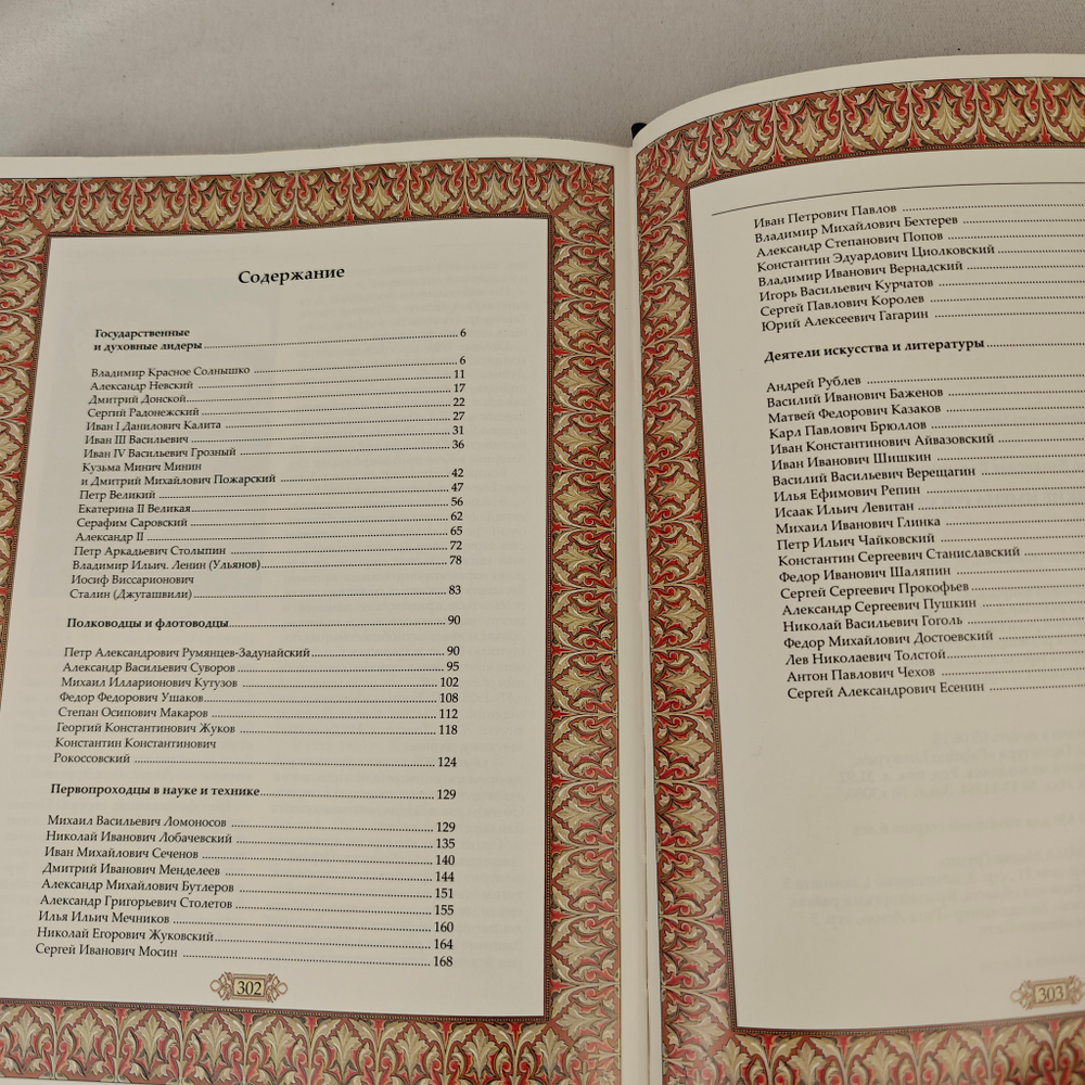 Книга в переплете из натуральной кожи "Великие имена России" в футляре