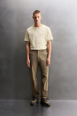 ZARA БРЮКИ GRAVEL ИЗ ВЫСОКОТЕХНОЛОГИЧНОЙ ТКАНИ, КОРИЧНЕВЫЙ