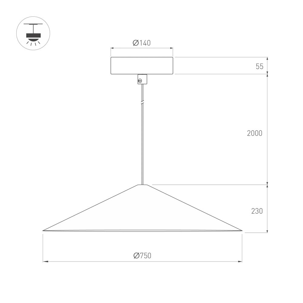 Светильник SP-MAKOTO-R750-14W Warm2700 (BK, 36 deg, 230V, TRIAC) (Arlight, IP20 Металл, 3 года) 054402