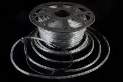 Дюралайт круглый Ø 10.5 мм., 220V, 3-жилы, теплые белые LED лампы 24 шт на 1 м., бухта 50 м, силикон, Winner (05.50.10,5.24WW)