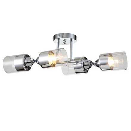 Светильник на штанге 4x60Вт E27, металл/стекло, хром