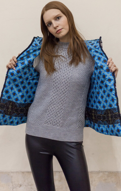 Двусторонний жилет "Сказка", по мотивам изразцов русского художника Михаила Врубеля