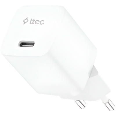 ttec SmartCharger GAN 20W PD Travel Fast Charger, White