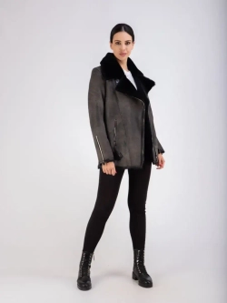 Дубленка авиатор женская натуральная зимняя