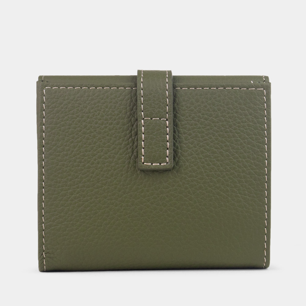 Кожаный кошелек, теленок зеленого цвета