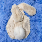 "Вязаный" детский плед из натурального меха рекс "Зайчик" 120х80 см (голубой)