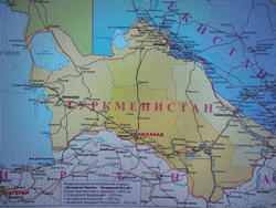 Карта Центральной Азии настенная большая 2024 (бэклит 150 х 230 см)