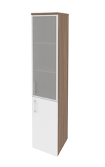 Шкаф-пенал с 2 полками и стеклом в раме Onix