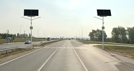 Автономная система видеонаблюдения с освещением на опоре (солнечная панель 585 Вт)