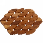 Подставка под горячее бамбуковая «Рыбки» 16см