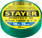 STAYER Protect-10 10м х 15мм 5000В зеленая, Изоляционная лента ПВХ (12292-G)
