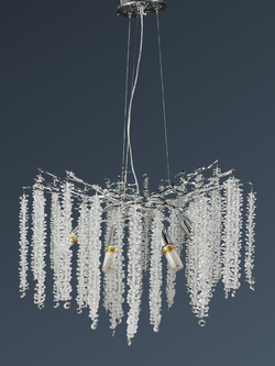 Люстра подвесная Lanbos 98040-600-G1-8 Y, 8 ламп Е14, до 18 кв м, хром