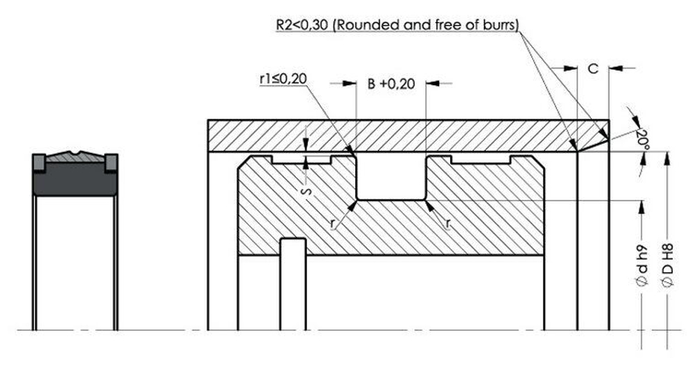 A113 090-076 Поршневое уплотнение 90-76-16,5