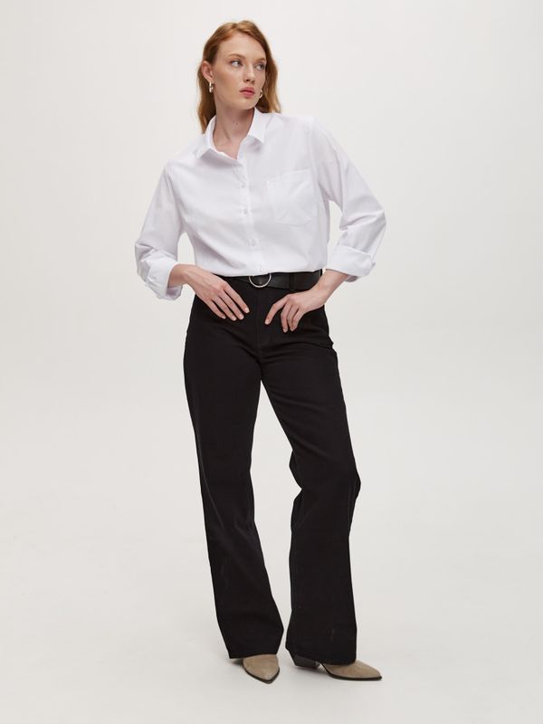 Джинсы прямые широкие, черные