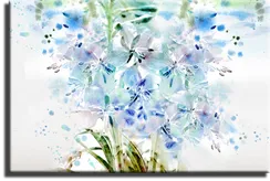 Постер "Голубые акварельные цветы"
