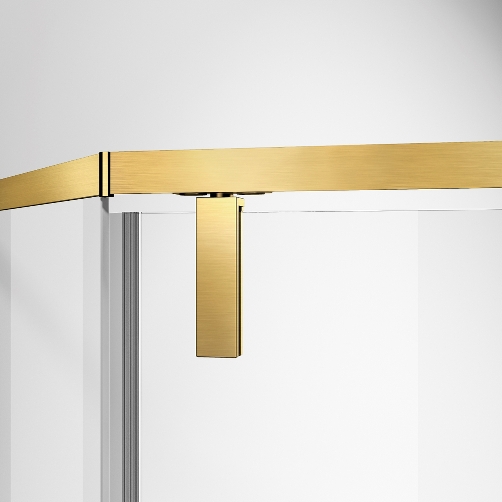 Душевой уголок Слим-Н (Slim-N) Vincea VSP-4SN900CLG, 900*900, брашированное золото, стекло прозрачное