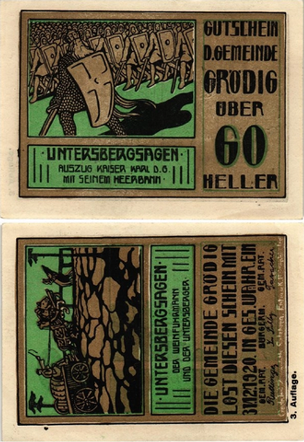 Австрия 60 геллеров 1920 Грёдиг aUNC