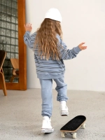 Спортивный костюм для девочки на весну голубой оверсайз