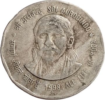 2 рупии 1998 Индия «Шри Ауробиндо»