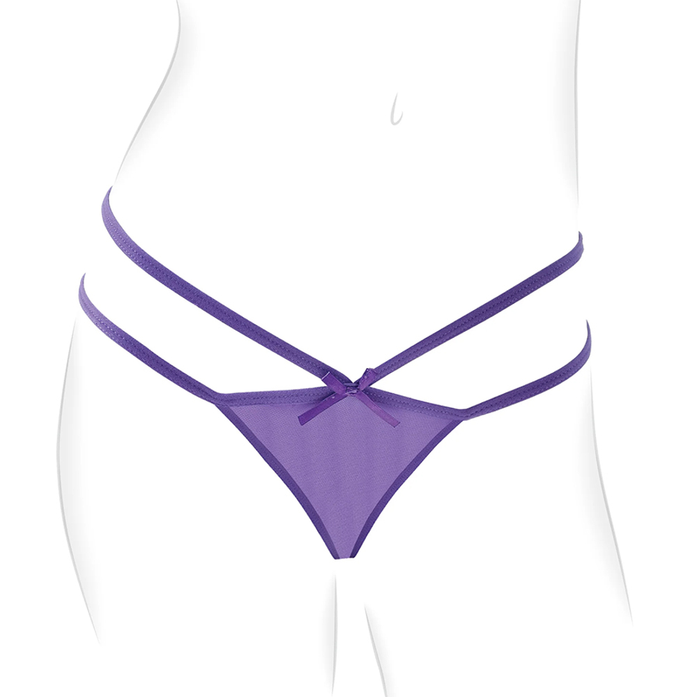 Вибропуля 7,5см с повязкой на бёдра и пультом ДУ PipeDream Fantasy for Her Petite Panty Thrill Purple 493212