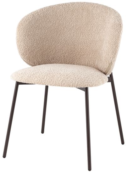 Стул Bibi букле капучино каркас серо-коричневый