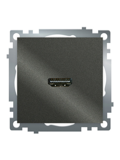 Розетка HDMI 2.1, Type A (механизм), серия Катрин, графит, GLS00-7118-06 50059