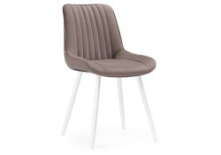 Стул на металлокаркасе Седа К велюр латте / белый