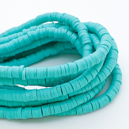 Бусина-диск, цвет бирюзовый, размер 4 мм, цена за нить 40 см