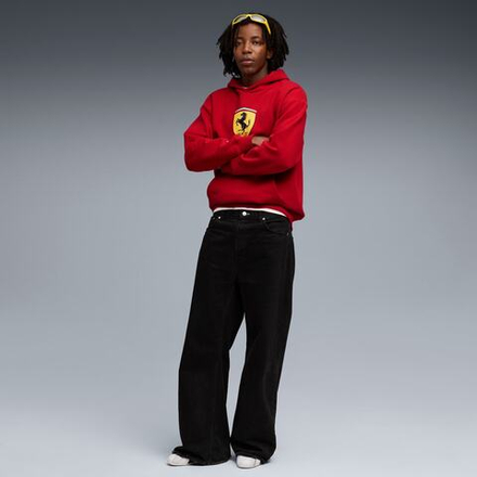 PUMA X SCUDERIA FERRARI МУЖСКАЯ ТОЛСТОВКА С КАПЮШОНОМ SPORTSWEAR SHIELD, КРАСНЫЙ