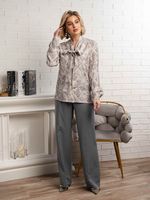 Рубашка с бантом Рузанна (серая) Б15117-10М LT Collection