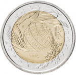 2 евро 2004 Италия. FAO. Всемирная продовольственная программа. UNC