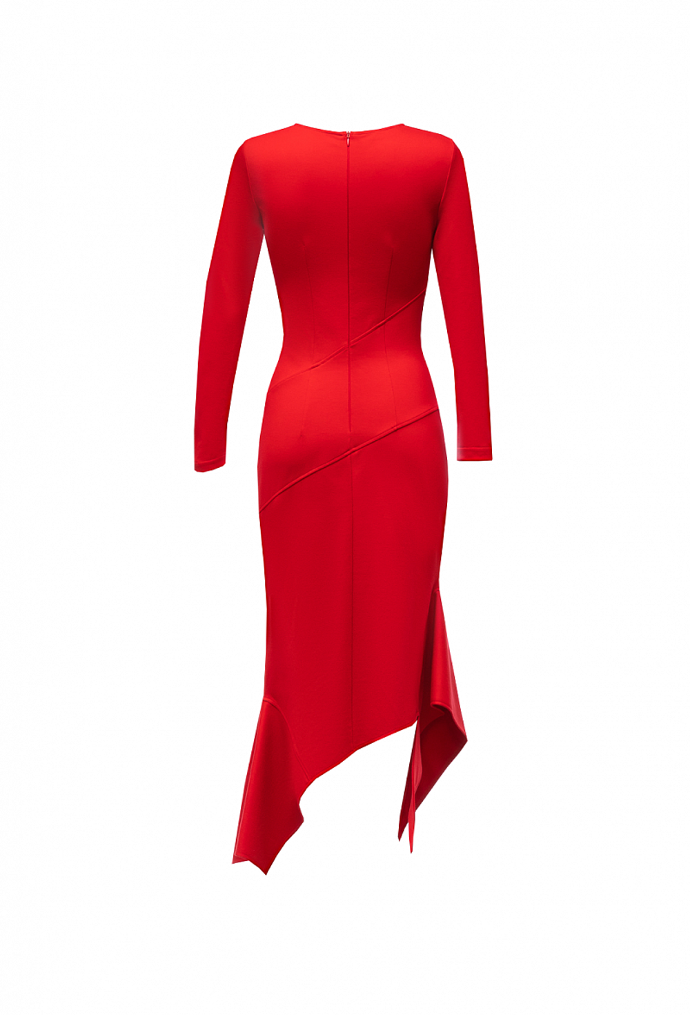 Облегающее платье из плотного трикотажа красное 06-03-23 FW