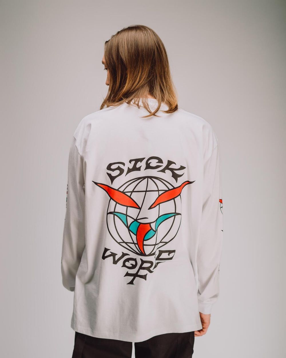 Лонгслив Подполье Sick World белый