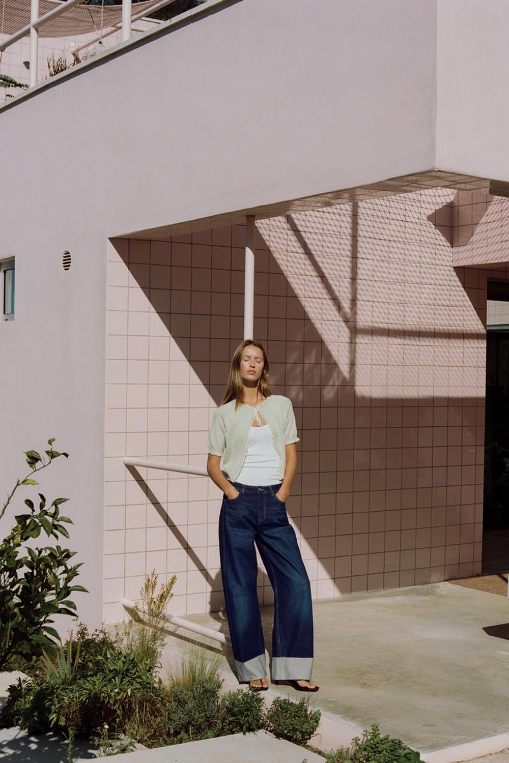 ZARA КАРДИГАН С БАНТОМ И КРУЖЕВОМ, ПАСТЕЛЬНО-ЗЕЛЕНЫЙ