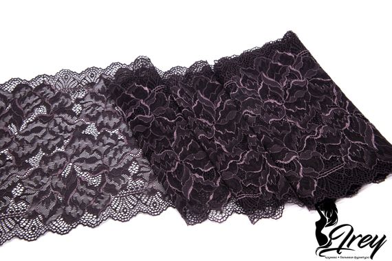 03-266 Кружево эластичное 23 см, шоколад/перец