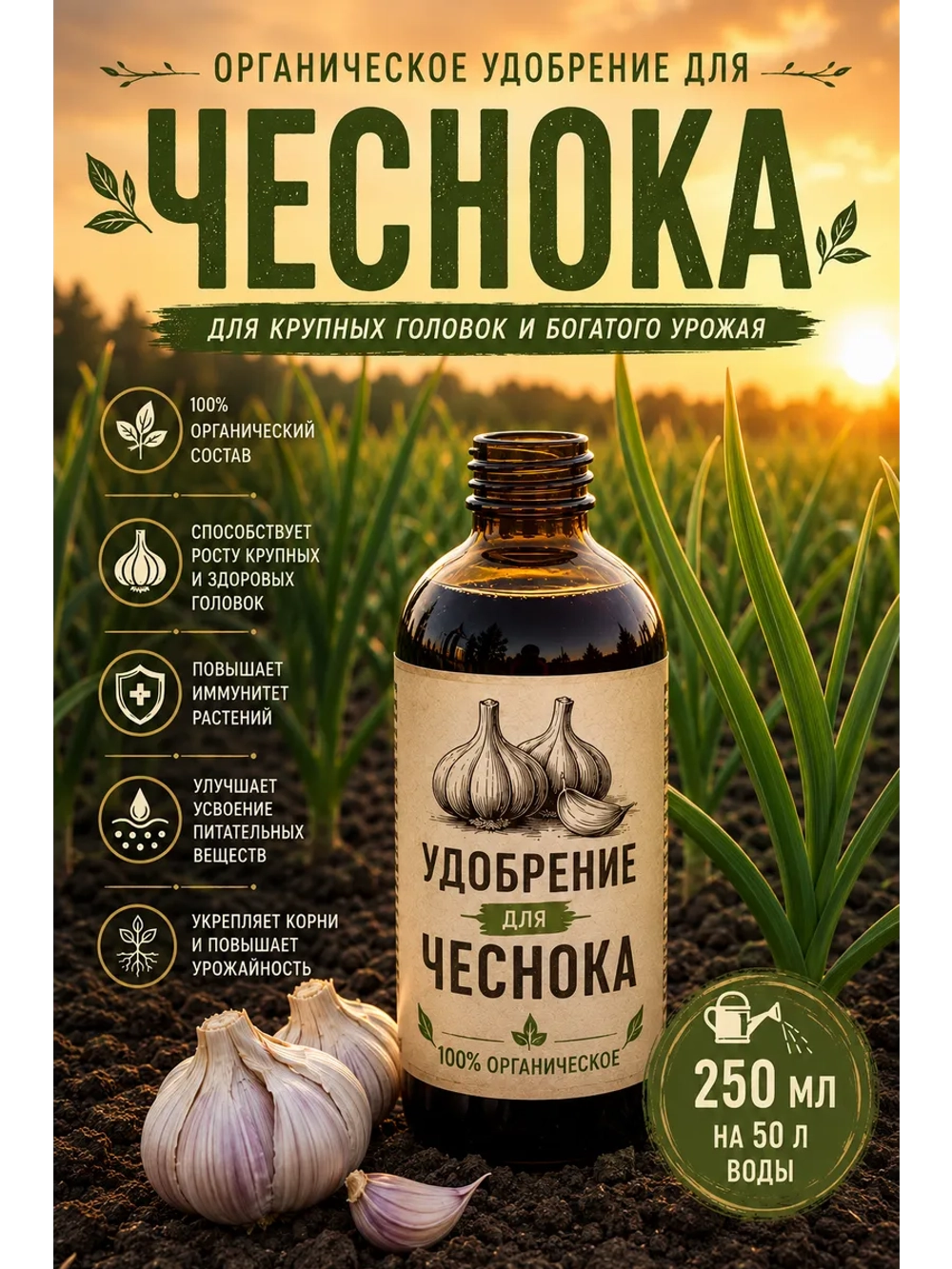 Удобрение для чеснока органическое 250 мл