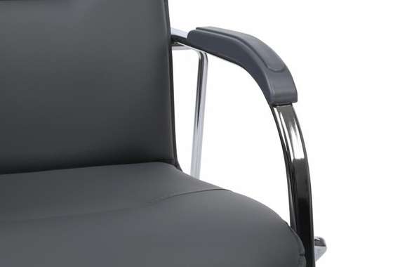 Стул Самба с пластиковыми подлокотниками SMB-03H Хром гальв. Серый