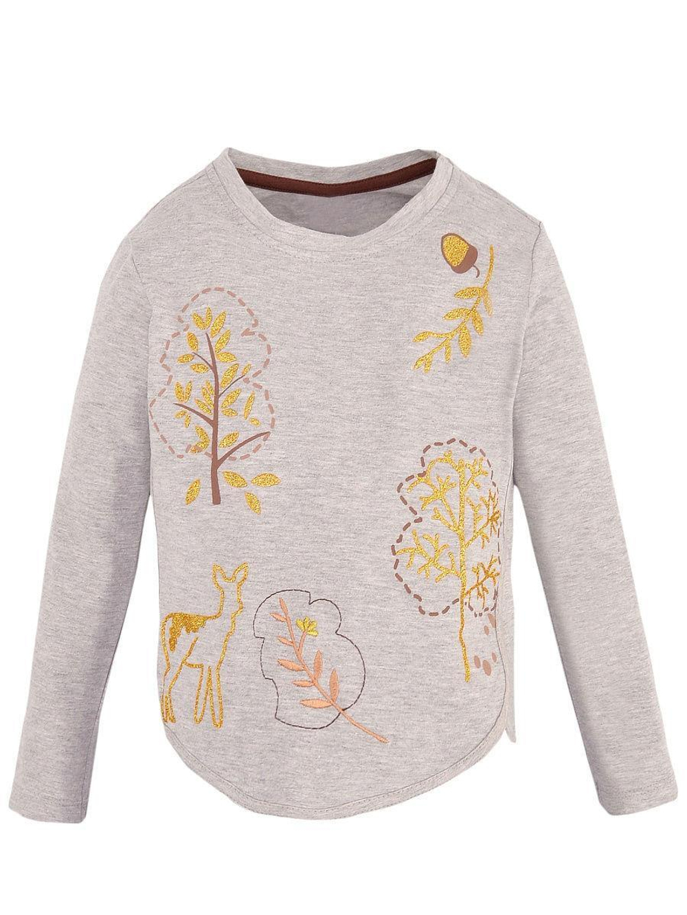 Лонгслив д/дев,серый,р.98,Bonito,OP365
