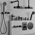 Излив Gessi Cascata Ø207 мм, каскадный, для смесителя удаленного управления, цвет Black Metal Brushed PVD