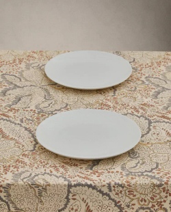 ZARA HOME СКАТЕРТЬ С ЦВЕТОЧНЫМ ПРИНТОМ, СИНИЙ