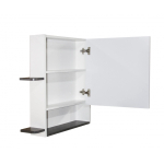 Зеркальный шкаф Сура 70 без подсветки, с полками (ПВХ)