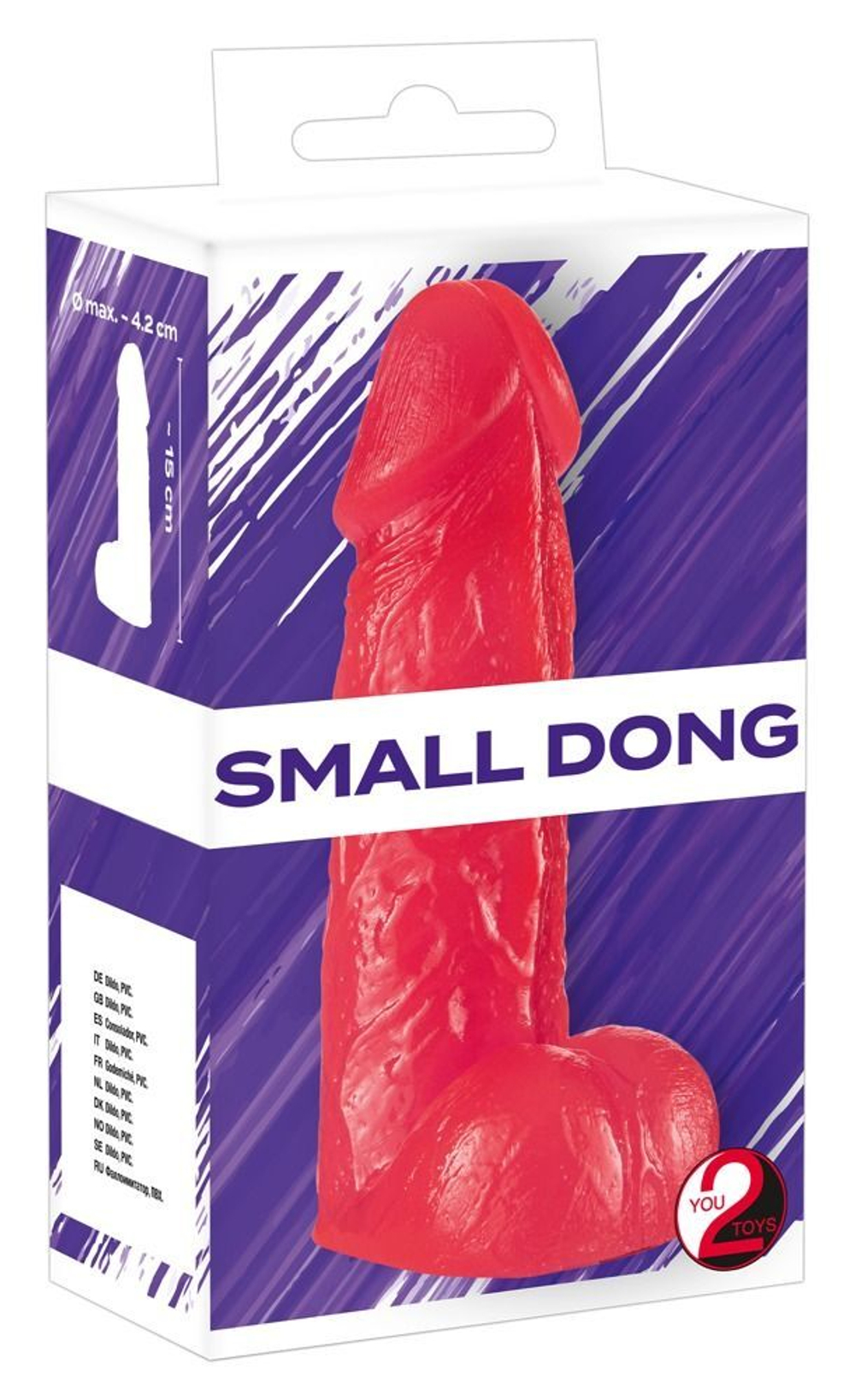 Малиновый фаллоимитатор Small Dong - 15 см.