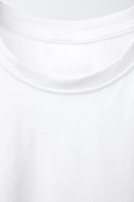 ZARA ОДНОТОННАЯ ФУТБОЛКА С ВОЛАНАМИ, БЕЛЫЙ