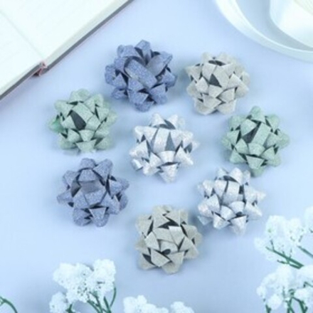 Бант-звезда №3,5 с блестками, микс 1 шт.