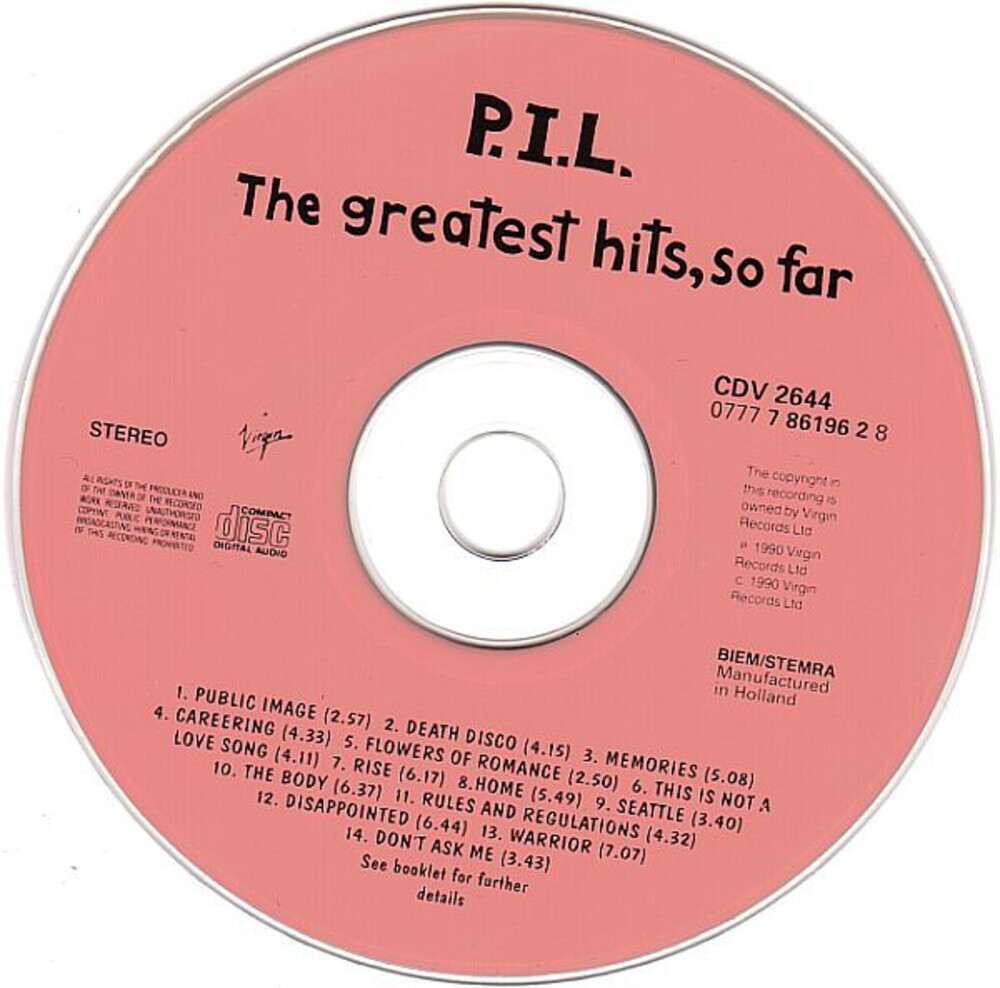 Public Image Limited / The Greatest Hits, So Far (CD)