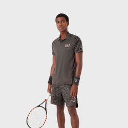 Мужское теннисное поло EA7 Polo Men - Anthracite, Orange