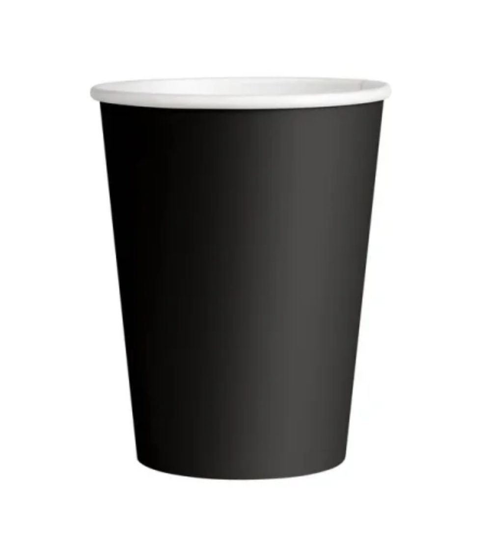 Стаканы черные одноразовые бумажные объёмом 350 мл оптом