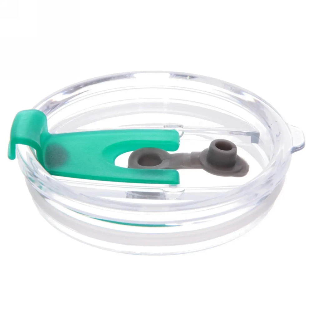 Кружка стеклянная 450мл с крышкой и трубочкой «Авокадо»